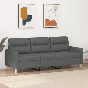 3-seater Sofa Dark Gray Polyester, Metal, Textilene, Foam 3-Seater vidaXL - 1 of 4