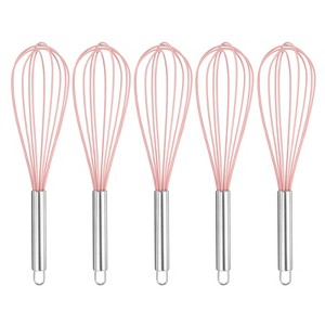 Unique Bargains Silicone Stainless Steel Non-Stick Coated Heat-Resistant Whisk 5 Pcs - 1 of 4