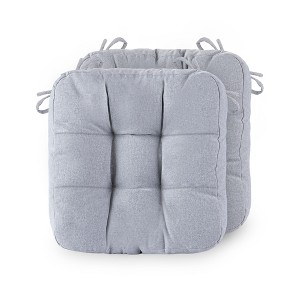 ChicFurnit 2PCS Seat Cushion Square Size Premium Soft Cotton Filling Non Slip Design Comfortable Durable for Living Room, Gray, 17.8"*17.8"*4.4" - 1 of 4