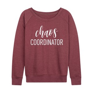 Women's - Instant Message - Chaos Coordinator Lightweight French Terry Wide Neck Long Sleeve Graphic Shirt - 1 of 4