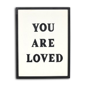 HomeRoots 16" X 12" Black And White You Are Loved Framed Wall Decor - 1 of 4