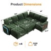 Dyonery 7 Seat L Shaped Sleeper Sofa Bed with Pull Out Bed, USB Ports, LED Light, Reclining Backrest, Side Table & Ottoman, Chenille Couch - 3 of 4