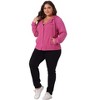Agnes Orinda Women's Plus Size Denim Hood Layered Drawstring Fall Winter Button Pockets Jean Jackets - 3 of 4