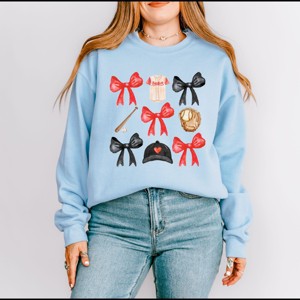 Simply Sage Market Coquette Baseball Red Chart Sweatshirt - 1 of 4