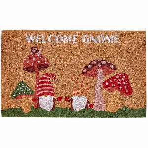 The Lakeside Collection Spring Garden Coir Doormat - Spring Coir Doormats Welcome Gnome - 1 of 2