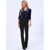 INSPIRE CHIC Women's Velvet Lapel Collar Open Front Blazers - 4 of 4