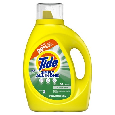 Tide Simply Liquid Laundry Detergent, Daybreak Fresh Scent, 64 Loads, 84 fl oz, All-In-One Detergent
