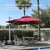 PURPLE LEAF Square Patio Umbrella Cantilever Umbrella with Base for Pool Lawn Garden 360° Rotation - 2 of 4