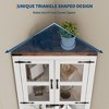 67" Tall Corner Storage Cabinet, Farmhouse Corner Hutch Display Cabinet with Glass Doors, Wooden Storage Organizer - 3 of 4