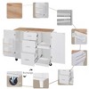 Kitchen Island, with Storage Rack, Drawers, Spice Rack & Towel Rack, for Dining, Kitchen & Barbecue - 3 of 4