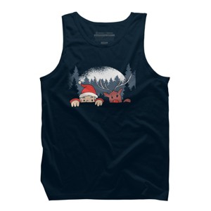 Men's Design By Humans Christmas Santa And Rudolph Peaking By rasok Tank Top - 1 of 3
