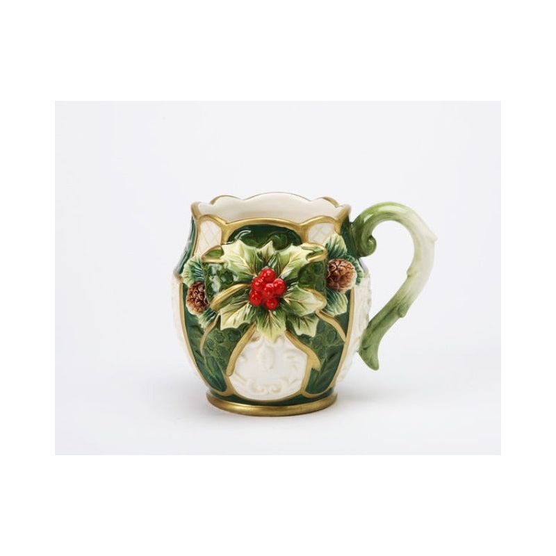 Kevins Gift Shoppe Christmas Ceramic Holly Mug (SET OF 4), 1 of 4