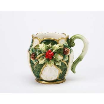 Kevins Gift Shoppe Christmas Ceramic Holly Mug (SET OF 4)