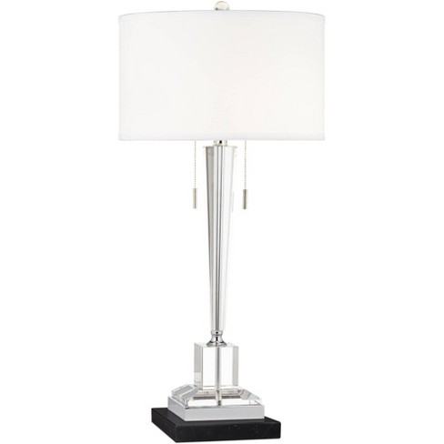 Square glass table store lamp