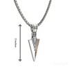 Ice City Men's Arrowhead Pendant Necklace, Spear Point Design, Chain Necklace for Men - 2 of 4