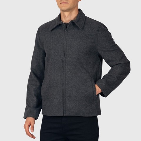 Мужская куртка Alpine Swiss Grant Wool Blend Jacket Classic Zip Up Coat Business Casual Hip Length Classic Collar Jacket GRY 2XL