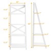 Costway Set of 2 Ladder Shelf 4-Tier Bookshelf Bookcase Storage Display Plant Leaning - image 2 of 4