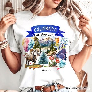 Artistic Colorado State Themes and Landmarks T-Shirt, Tee for History and Travel Lovers| OrnamentallyYou - 1 of 4