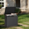 Naysaye Deck Boxes, 30 Gal Outdoor Storage Deck Box, Small Patio Storage Bin for Garden Tools, Black, 22.09"*17.09"*20.87" - 2 of 4