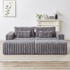 NicBex Couches for Living Room Loveseat with Ottomans Corduroy Fabric Modular Sectional Sofa Comfy Deep Plush Couch with Ottomans and 2 Pillows - 4 of 4