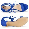 Allegra K Women's Elegant Faux Suede Lace Up Open Toe Kitten Heel Sandals - 4 of 4