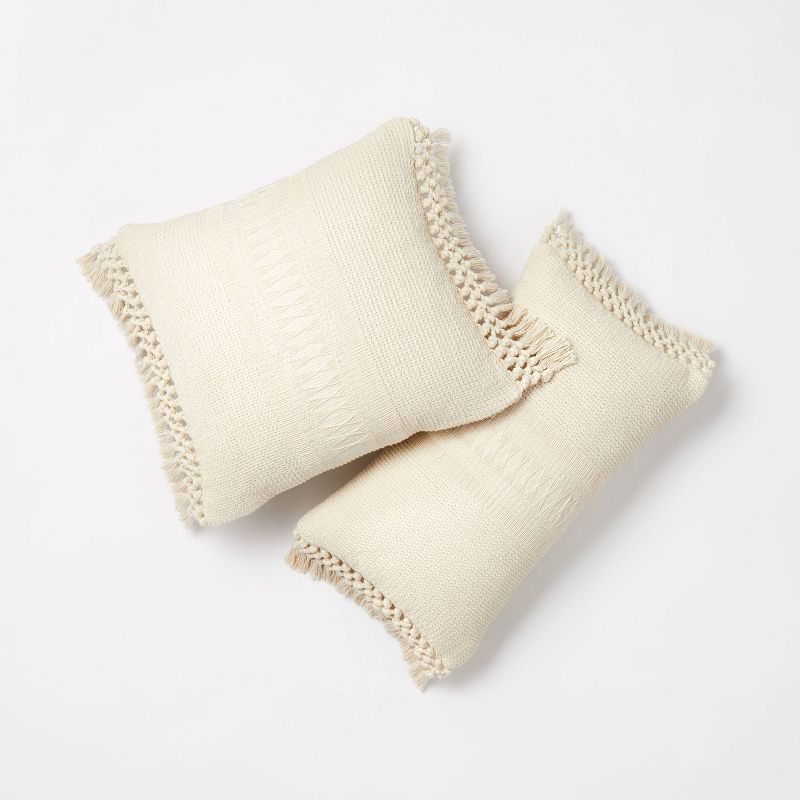 Textural Woven Throw Pillow with Trims Cream - Threshold™ designed with Studio McGee, 5 of 10
