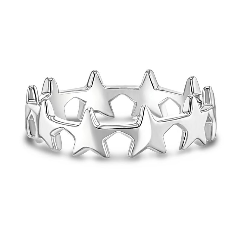 Girls' Star Band Sterling Silver Ring - In Season Jewelry, 1 of 6