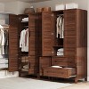 Armoire Wardrobe Closet with 4 Doors,72" Wooden Wardrobe Cabinet with Hanging Rod, Freestanding Tall Clothing Armoire Cabinet - 4 of 4