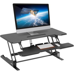 Mount-It! Electric Adjustable Stand Up Desk Converter | 38 in. Wide Tabletop Motorized Standing Desk Riser w/ Keyboard Tray Fits Monitors | Black - 1 of 4