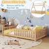 BABYYER Twin Size Detachable Floor Tent Bed, Wooden House Bed Frame with Fence and Roof, No Box Spring Needed for Boys and Girls - 2 of 4
