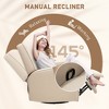 Aghana Digitals Beige Swivel Rocking Recliner Chair with 145° Manual Recline, Breathable Linen - 3 of 4
