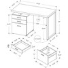 Vynxaria Computer Desk, Home Office, Laptop, Left, Right Set-up, Storage Drawers, 48"l, Work, Brown Laminate, Black Metal, Modern - 3 of 4