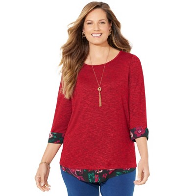 Catherines Women's Plus Size Impossibly Soft Duet Tunic