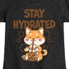 Girls' - Instant Message - Kawaii Shiba Inu Dog with Bubble Tea Fitted Short Sleeve Graphic T-Shirt - 2 of 4