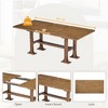 ChicFurnit Dining Sets Extendable Trestle Table Set with Upholstered Chairs and Bench for Kitchen Dining Room, Dark Brown, 48.03"*24.8"*12.01" - 4 of 4