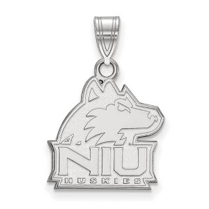 Black Bow Jewelry 10k White Gold Northern Illinois Huskies NCAA Medium Pendant - 1 of 3
