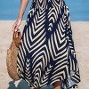 Women's Navy Abstract Smocked Waist Midi Skirt -Cupshe - 2 of 4