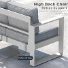 LayinSun 5 Pieces Aluminum Outdoor Patio Furniture Set, Metal Modern Conversation Sofa Set with Fire Pit Table and Washable Thick Cushions - 4 of 4