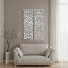 Royal Hampton Carved Wall Art Panel Set of 2 | Handcrafted Ornate Decor | Distressed White Wood, 16x48 - 3 of 4