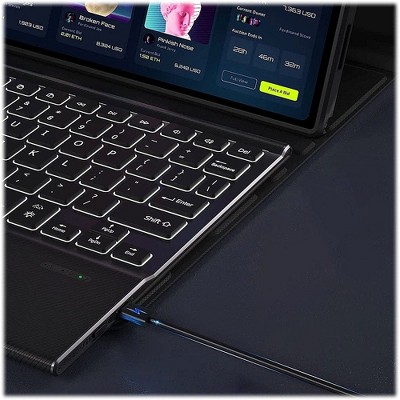 SAHARA - Navigation Series Keyboard Case with TrackPad for Samsung Galaxy Tab S10 FE, Tab S9 and Tab S9 FE - Black