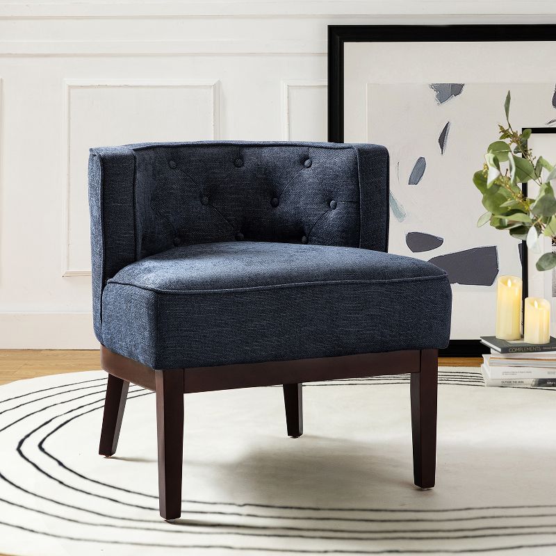 Renaud Upholstered Barrel Chair with solid wood legs | ARTFUL LIVING DESIGN, 2 of 12
