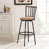 VECELO Bar Stools Adjustable Height Set of 2, 24/29" Swivel Counter Stools with Upholstered Seat, Steel Bistro Pub Chairs - 4 of 4