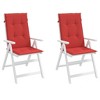 vidaXL Outdoor Garden Chair Highback Cushions in Durable Red Fabric - Perfect for Patio Furniture - Comfort Inside and Outside - 4 of 4