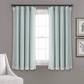 Rosalie Rod Pocket Light Filtering Window Curtain Panels - Lush Décor