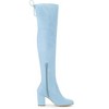Allegra K Women's Round Toe Chunky Heel Over The Knee High Riding Boots - 4 of 4