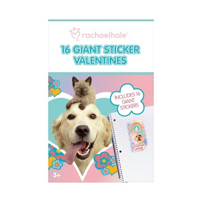 Rachael Hale 16ct Giant Valentine's Day Stickers Kids Exchange Cards