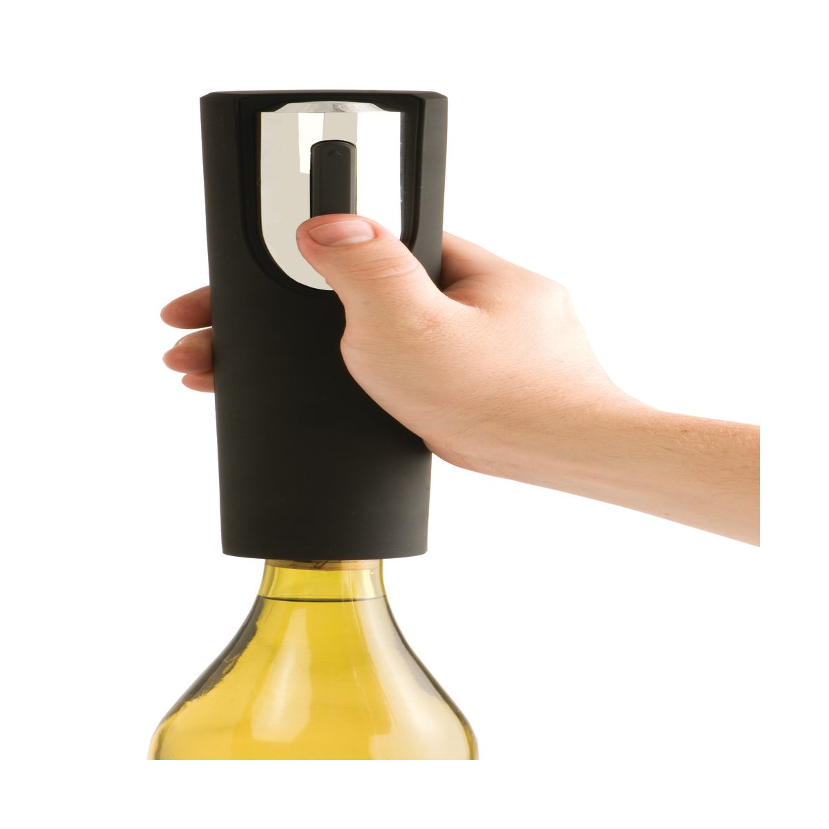 True Vino Drill Electric Wine Bottle Opener - Automatic Corkscrew Wine Opener with Foil Cutter and Stand - Black Set of 1