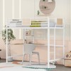 ALEXOUN Metal Loft Bed Frame with Desk and Storage Bookshelf,Full-Length Guardrails and Ladders,for Teens Adults, No Box Spring Needed - 2 of 4