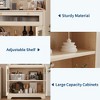 CuisinSmart 62" Tall Kitchen Pantry Cabinet, Buffet Hutch with Microwave Stand & 3 Glass Doors, Coffee Bar Storage Cabinet - 3 of 4