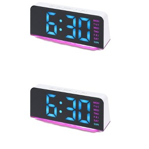 REGALWOVEN 2 Pcs Plastic Digital Corded Accurate Electric Alarm Clock 6.3 x 2.6 x 1.6 inch - 1 of 4